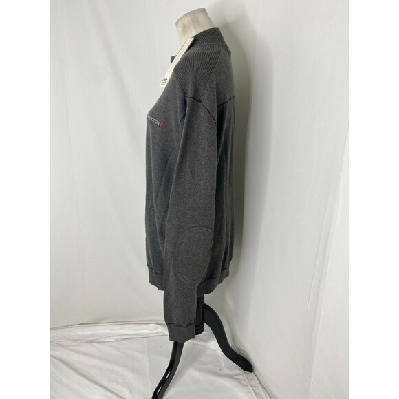 Men's Large Sweater Remington Grey Cutter & Buck Half Zip Ribbed Knit - Picture 6 of 12